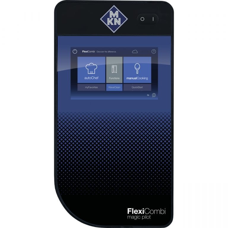 Nahaufnahme des MagicPilot Touch-Displays vom MKN Junior MagicPilot 6.23 Kombidämpfer